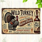 2d Flat  Wild Turkey 101 Straight Bourbon Whiskey Metal Tin Sign - Vintage Bourb