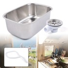 Small Stainless Steel Narrow Rectangle Undermount Sink Compact Bar Sink Kitchen 