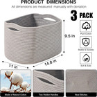 Grey Storage Baskets For Organizing Shelves  Woven Cotton Rope Basket For Storag