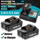 Bl1815 For Makita 18v 3 8ah Lxt Li-ion Battery Bl1830 Bl1850 Bl1860   Charger
