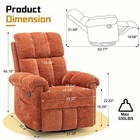 Swivel Rocker Recliner Manual Side Pockets Small Spaces Chenille Orange