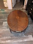 Vintage Sturdy Oval Coffee Table By Hammary 1940 s  37lx24wx17h Nice For Age 