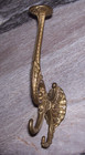 Original Antique Victorian Era Solid Brass Hat   Coat Hook  Ornate  Very Nice 