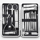 19 Pcs Pedicure   Manicure Set Nail Clippers Cleaner Cuticle Grooming Kit Case