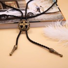 Brbam Vintage Style Bolo Tie Western Cowboy Leather Rodeo 3  Cross Shield-g 