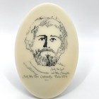 Vtg Joe Castillo Carving On Stone Of Jesus With Hidden Pictures On Easel
