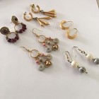 Lot Of 5 Costume Earrings Vintage Modern Pierced - Variety Gold Tone