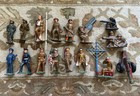 Vintage Barclay manoil Lead Toy Soldiers Lot - 15 Soldiers  1 Cannon  1 Tin Tank