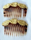 Vintage Lot Of 6 Faux Tortoise Shell Hair Combs   Barrette