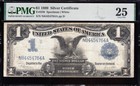 Very Nice Bold   Crisp Vf  1899  1  black Eagle  Silver Cert   Pmg 25  54764a