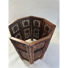 Antique Hand Carved Hinged Square   Octagonal  Moroccan Style Table Base  
