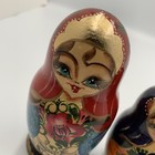 Vintage Russian Matryoshka Wooden Nesting Dolls Set Of 5 Handpainted Floral