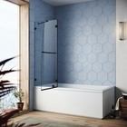 Sunny Frameless Pivot Shower Tub Door 48  W X 58  H 5 16  Clear Glass Panel 
