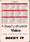 1986 Sylvester Stallone Calendar 10 X 7cm  4  X 2 75   Portugal Vintage Rocky 10