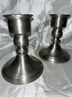 Vtg Web Weighted Pewter Colonial Style Candlestick Holders 4 5    Silver Color  2 