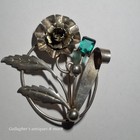 Antique Vintage Sterling Silver 925 Flower Broach Pin Jewelry Floral Enzell  5