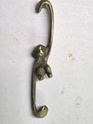 Vtg Solid Brass Monkey 5  Long Hanging Hook Hanger For Plant Or Other Mcm Decor
