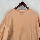 Aerie Sweatshirt Womens S Peach Pink Balloon Sleeve Crochet Elbow Pullover Top