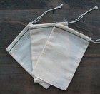 50  4x6  Cotton Muslin Drawstring Bags Green Hem New Item