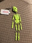 Vintage Ben Franklin Stores Rare Green Skeleton Keychain With Tag And Name C77