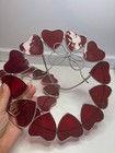 2 Stained Glass Window Panel Hanging Sun Catcher 9     Red Hearts With Bow