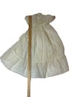 Vtg Girls Sheer Organza Dress Ivory Lace Ruffle Flower Girl Baptism