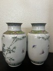 Antique Qianlong Mark  Pair Old Chinese Famille Rose Vase