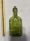 Royall Green Embossed Glass Perfume Bottle With Metal Cap Stopper