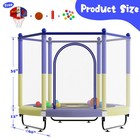 60  Trampoline For Kids  5 Ft Toddler Baby Trampoline With Safety Enclosure N   