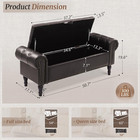 Storage Bench  50   queen Faux Leather Tufted Button End Of Bed Bench With Rolled