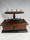 Antique 1880 Wooden Sewing Spool Holder Caddy Pincushion Drawer Rare