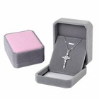 925 Sterling Silver Full Cz Rhinestone Religion Cross Pendant Necklace Women s
