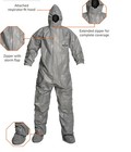 Dupont Tychem F 6000 Hazmat Coveralls Respirator Fit Hood  Attached Boots  bonus
