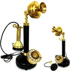 Antique Designer Brass Candle Stick Telephone Rotary Dial Old Retro For D  cor
