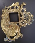 Vintage Art Nouveau Style Brass Glass Inkwell Footed Ornate Floral Butterfly