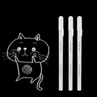 3pcs set White Gel Ink Marker Pen Drawing Art Fine Tip Sketching Painting Tool