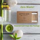 Bamboo Cotton Swabs 400 Count - Vegan Cotton Buds - Natural Wooden Ear Sticks Wi