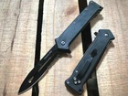 8 all Black  Spring Assisted Style Edc Folding Pocket Knife Black
