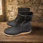 Viking Leather Ankle Shoes     Medieval Renaissance Faire Boots  Unisex Larp   Ree