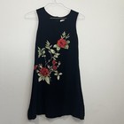 Vintage Express Women   s Floral Sleeveless Little Black Dress Rose 90s Sz 1 2