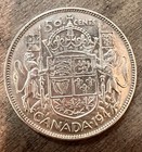 1947 Maple Leaf Canada 50 Cents George Vi Silver Half Dollar Coin Fifty Cent