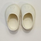 Vintage 2 5    White Baby Doll Shoes Molded Slip On Rubber Vinyl