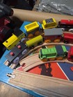 Lot Of 14 Wooden Trains Play22 - W  15 Pieces Of Track