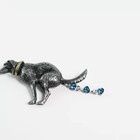 Funny Pooping Dog Brooch With Blue Heart Crystal Charms  Novelty Humorous Animal
