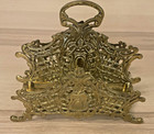 Vintage Brass Letter Organizer Or Napkin Holder Christmas Thanksgiving Gift