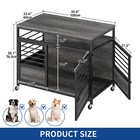 39in Heavy Duty Dog Cage Dog Kennel End Table With 2 Doors   Wheels Locks Design