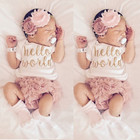 3pcs Newborn Baby Girl Outfits Clothes Romper Tutu Dress Jumpsuit Bodysuit White