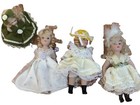 Lot Of 4 Vintage Miniature Bisque Victorian Dolls  3   4 5      1  2    Sitting