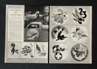 1941 Walt Disney Military Insignia Article Army Navy Squadron Art Ww Ii Vintage