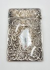 Fine Edwardian Sterling Silver Dog  on Guard  Card Case Birmingham 1904